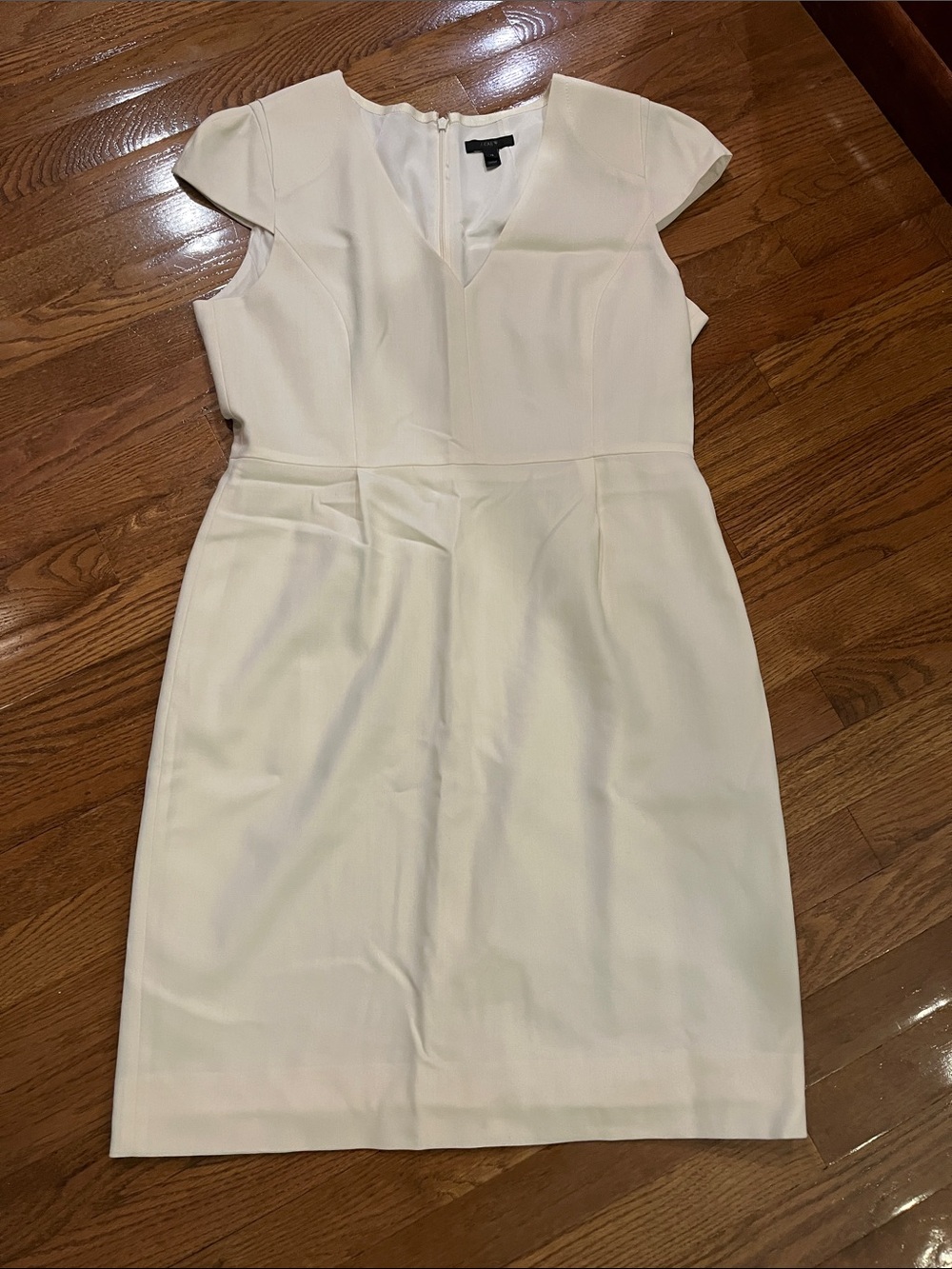 J. Crew Cream Cap-Sleeve Sheath Dress